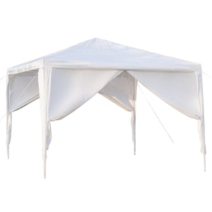 Portable Home Use Waterproof Tent with Spiral Tubes White - 3 x 3m Four Sides