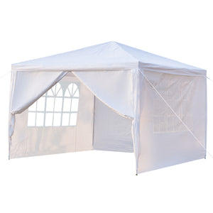 Portable Home Use Waterproof Tent with Spiral Tubes White - 3 x 3m Four Sides