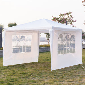 Waterproof Tent with Spiral Tubes White - 3 x 3m Three Sides
