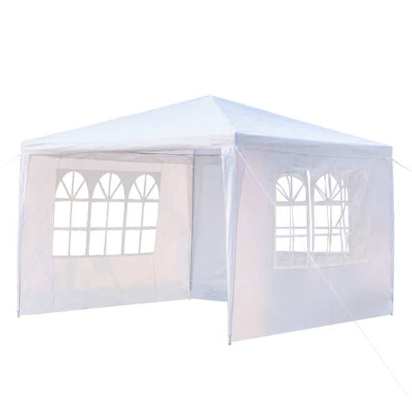 Waterproof Tent with Spiral Tubes White - 3 x 3m Three Sides