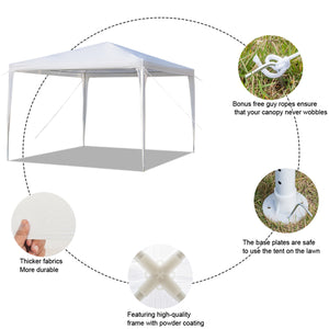 Waterproof Tent with Spiral Tubes White - 3 x 3m