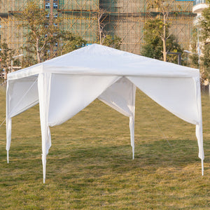 Portable Home Use Waterproof Tent with Spiral Tubes White - 3 x 3m Four Sides