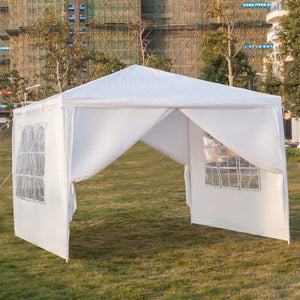 Portable Home Use Waterproof Tent with Spiral Tubes White - 3 x 3m Four Sides