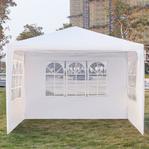 Waterproof Tent with Spiral Tubes White - 3 x 3m Three Sides