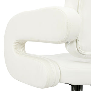Two adjustable height bar stools with armrest - White / Black