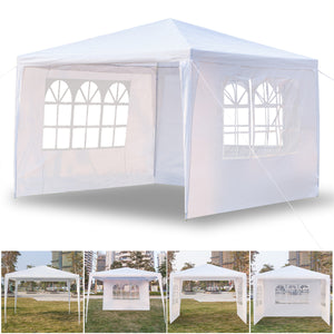 Waterproof Tent with Spiral Tubes White - 3 x 3m Three Sides