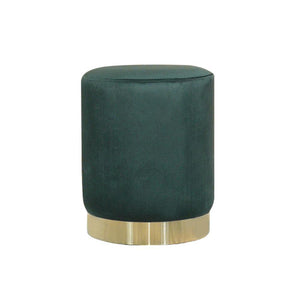 Ottoman Round Velvet Modern Footrest - dark green, grey or pink - Home Happy Hour