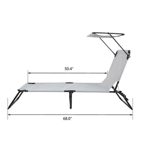 Camping Bed - Grey - Outdoor Folding (With Head Canopy)