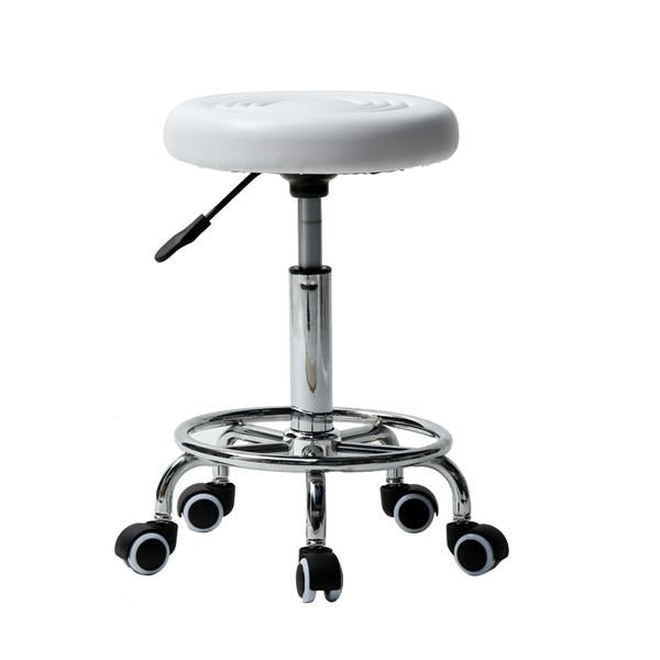 Round Rotation Bar Stool White