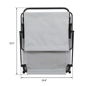 Camping Bed - Grey - Outdoor Folding (With Head Canopy)