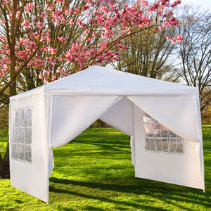 Portable Home Use Waterproof Tent with Spiral Tubes White - 3 x 3m Four Sides