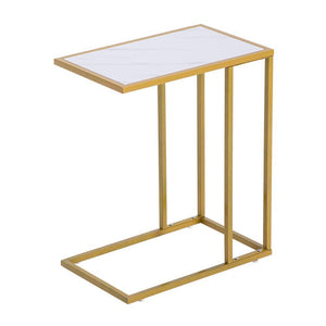 White and gold marble side table - Home Happy Hour