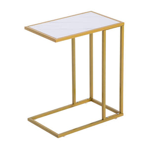 White and gold marble side table - Home Happy Hour