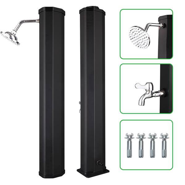 Outdoor Standing Shower with Large Shower Head - 35L