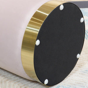 Ottoman Round Velvet Modern Footrest - white, grey or pink - Home Happy Hour