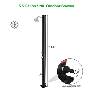 Outdoor Standing Shower with Large Shower Head - 20L