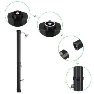 Outdoor Standing Shower with Large Shower Head - 35L