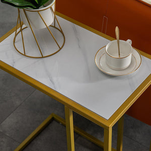 White and gold marble side table - Home Happy Hour