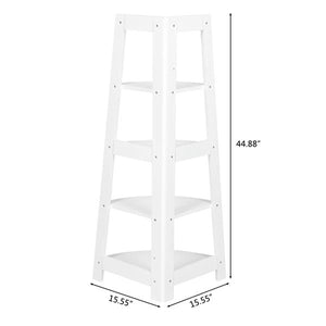 Corner Shelf Stand -  White - 5 Tier