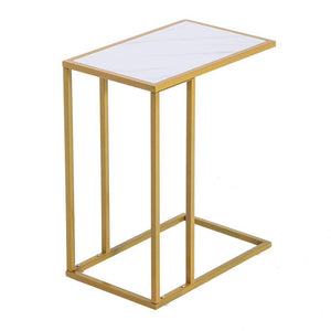 White and gold marble side table - Home Happy Hour