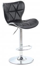 Two piece Harlow Bar Stool PU Chrome & Black - Home Happy Hour