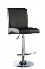Two piece Manor Bar Stool PU Chrome & Black - Home Happy Hour