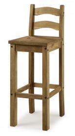 Two piece light pine bar stool