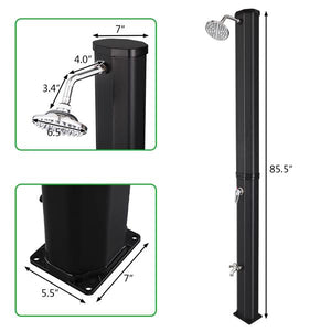 Outdoor Standing Shower with Large Shower Head - 35L