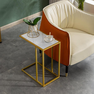 White and gold marble side table - Home Happy Hour