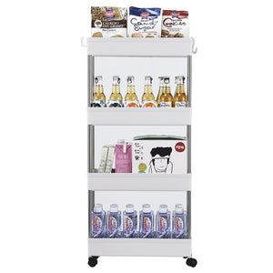 Thin Storage Cart - White - 4-Layer -  Multi-functional