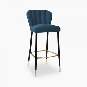 Velvet bar stool - Grey, Midnight Blue or Teal