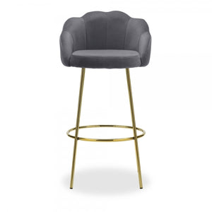 Bar Stool, Tan or Grey Velvet