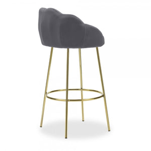Bar Stool, Tan or Grey Velvet