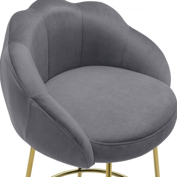 Grey velvet shell deals barstool