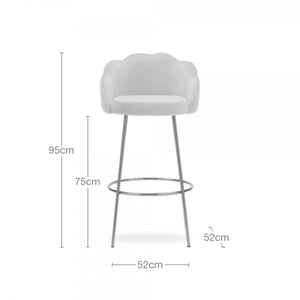 Bar Stool, Tan or Grey Velvet