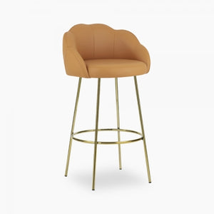 Bar Stool, Tan or Grey Velvet