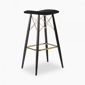 Bar Stool - Black Velvet & Black