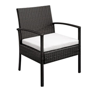 Rattan Sofa Set with Coffee Table - Brown