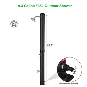 Outdoor Standing Shower with Large Shower Head - 35L