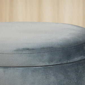 Ottoman Round Velvet Modern Footrest - white, grey or pink - Home Happy Hour