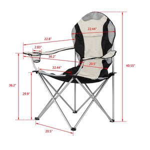 Folding Camping/ Fishing Chair - Black Grey