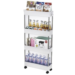 Thin Storage Cart - White - 4-Layer -  Multi-functional