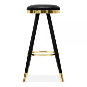 Brass faux leather upholstered bar stool - Home Happy Hour